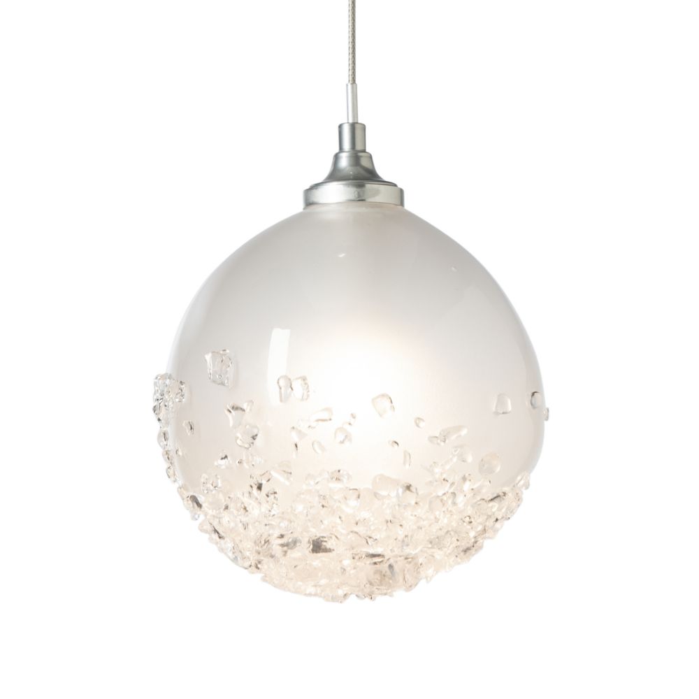 Hubbardton Forge 161187-1000 Fritz Globe 1-Light Mini Pendant - White Finish - Frosted Glass - Standard Overall Height