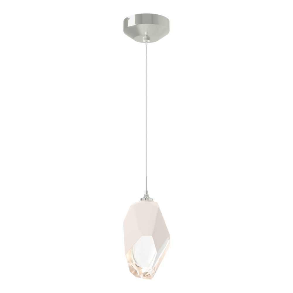Hubbardton Forge 161189-1016 Chrysalis 1-Light Large Pendant - Sterling Finish - White Crystal - Standard Overall Height
