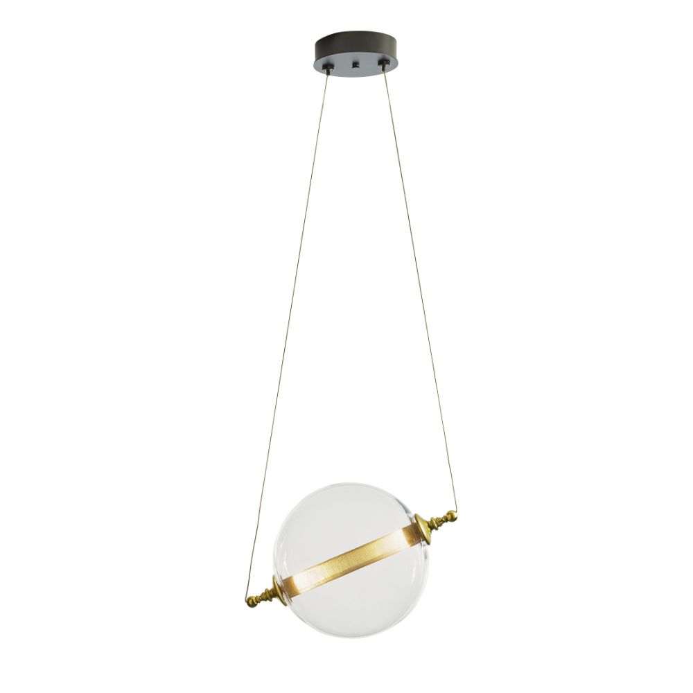 Hubbardton Forge 161305-1004 Otto Sphere Low Voltage Mini Pendant in Black with Brass Accents