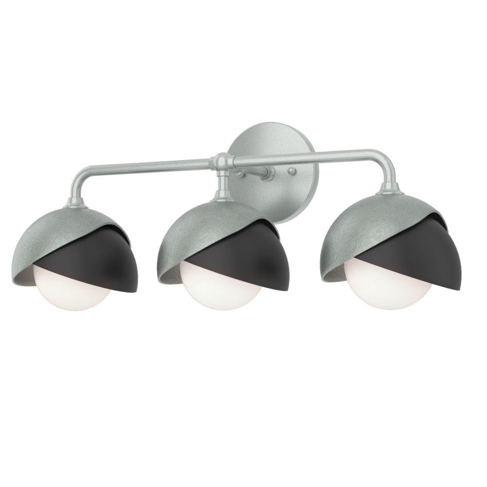 Hubbardton Forge 201375-1012 Brooklyn 3-Light Double Shade Bath Sconce in Vintage Platinum (82)