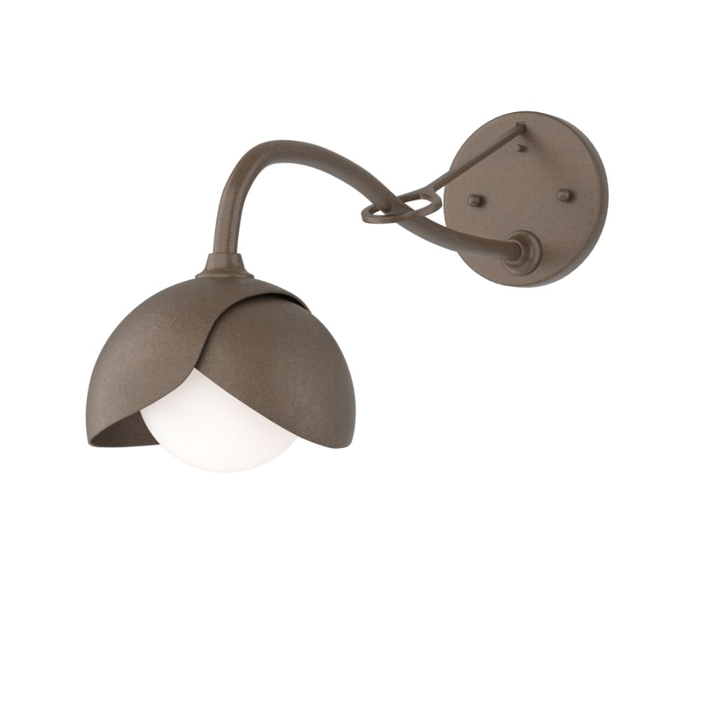 Hubbardton Forge 201377-1000 Brooklyn 1-Light Double Shade Long-Arm Sconce in Bronze (05)