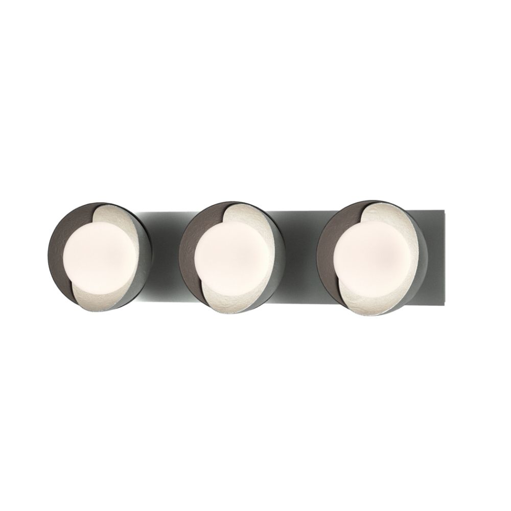 Hubbardton Forge 201378-1012 Brooklyn 3-Light Straight Double Shade Bath Sconce in Vintage Platinum (82)