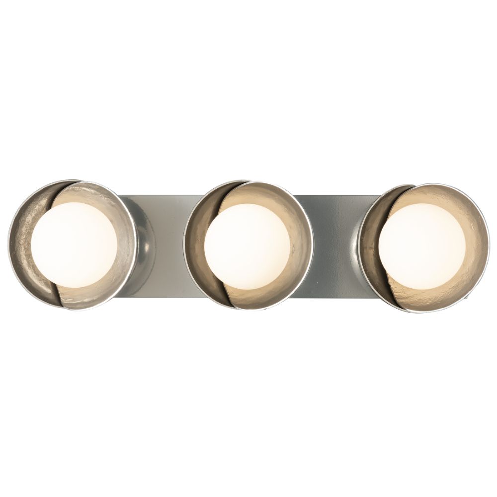 Hubbardton Forge 201378-1040 Brooklyn 3-Light Straight Double Shade Bath Sconce in Sterling