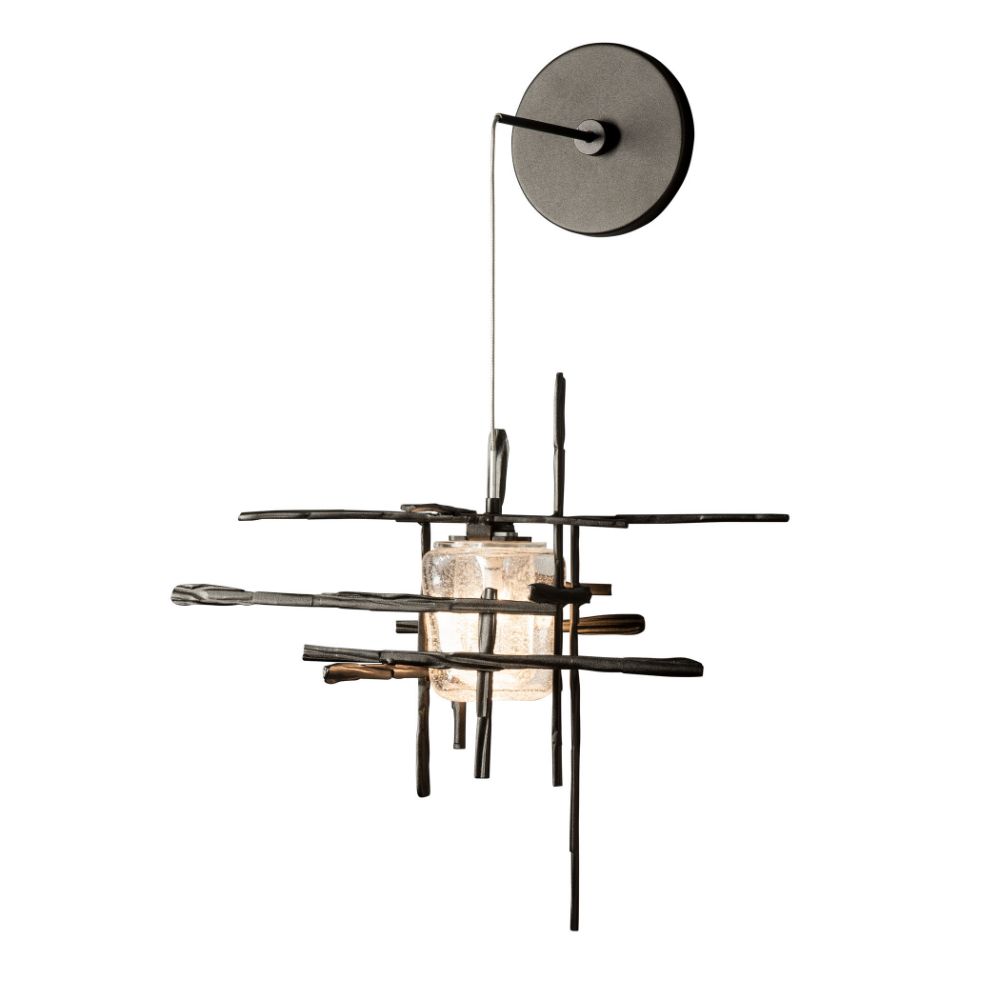 Hubbardton Forge 201393-1000 Tura Seeded Glass Low Voltage Sconce - Bronze Finish - Seeded Clear Glass