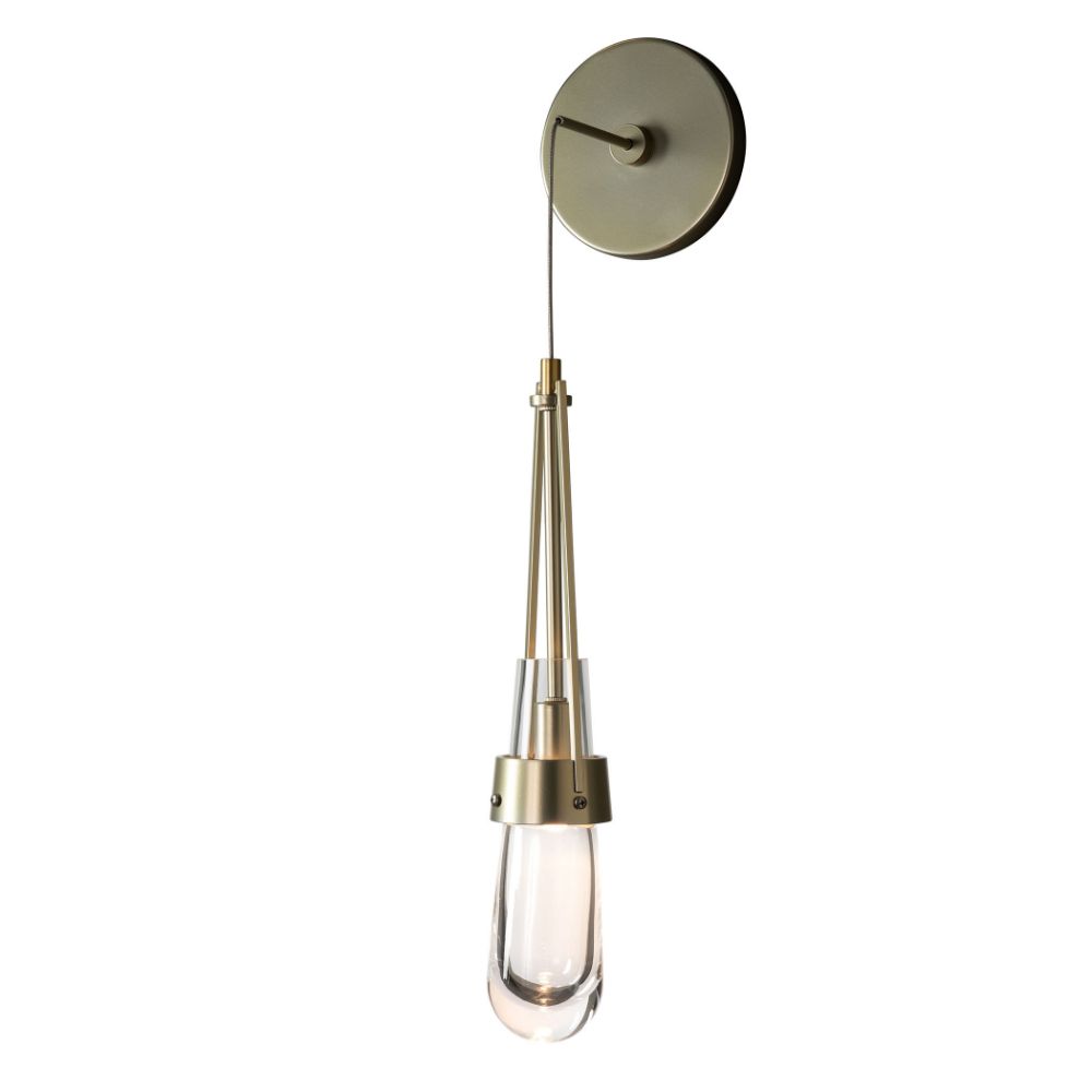 Hubbardton Forge 201395-1006 Link Clear Glass Low Voltage Sconce - Soft Gold Finish - Clear Glass