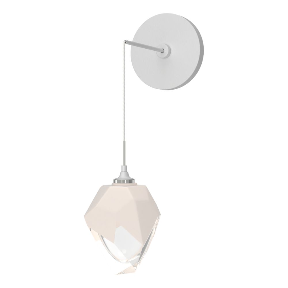 Hubbardton Forge 201397-1000 Chrysalis Small Low Voltage Sconce - White Finish - White Crystal