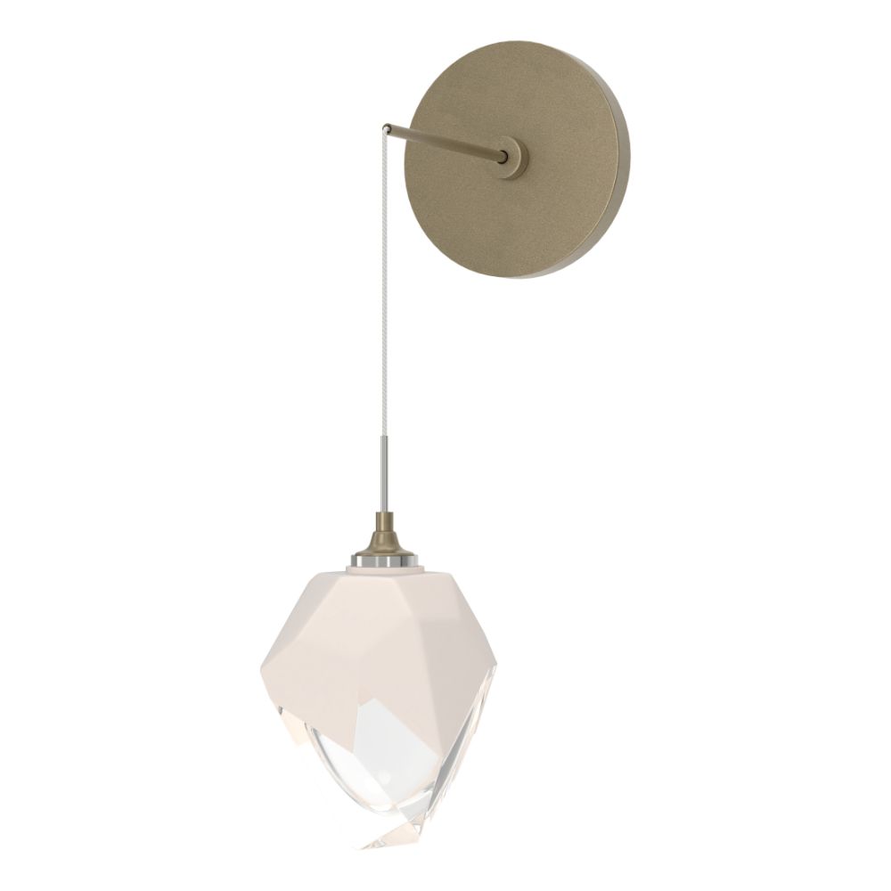 Hubbardton Forge 201397-1014 Chrysalis Small Low Voltage Sconce - Soft Gold Finish - White Crystal
