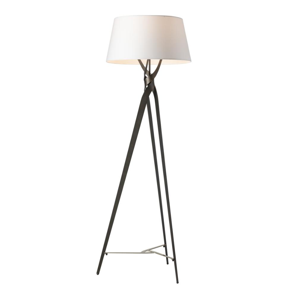 Hubbardton Forge 241102-1000 Tryst Floor Lamp - White Finish - White Accent - Natural Anna Shade