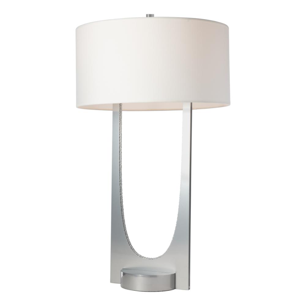 Hubbardton Forge 272121-1055 Cypress Table Lamp - Natural Iron Finish - White Accent - Natural Anna Shade