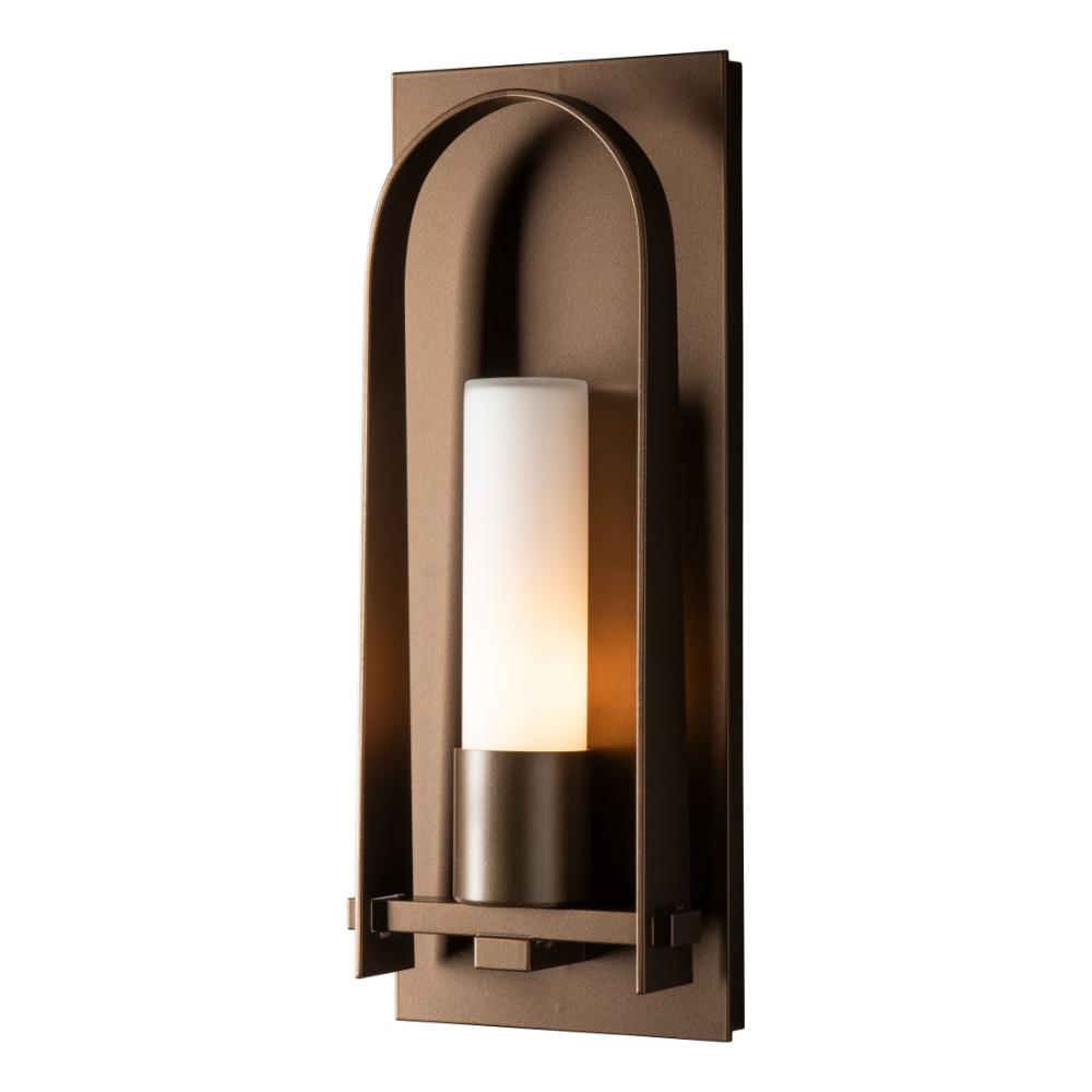 Hubbardton Forge 302030-1001 Triomphe Outdoor Sconce - 3.2" L x 6.3" W x 16" H - White - Seeded Clear Glass - 60W