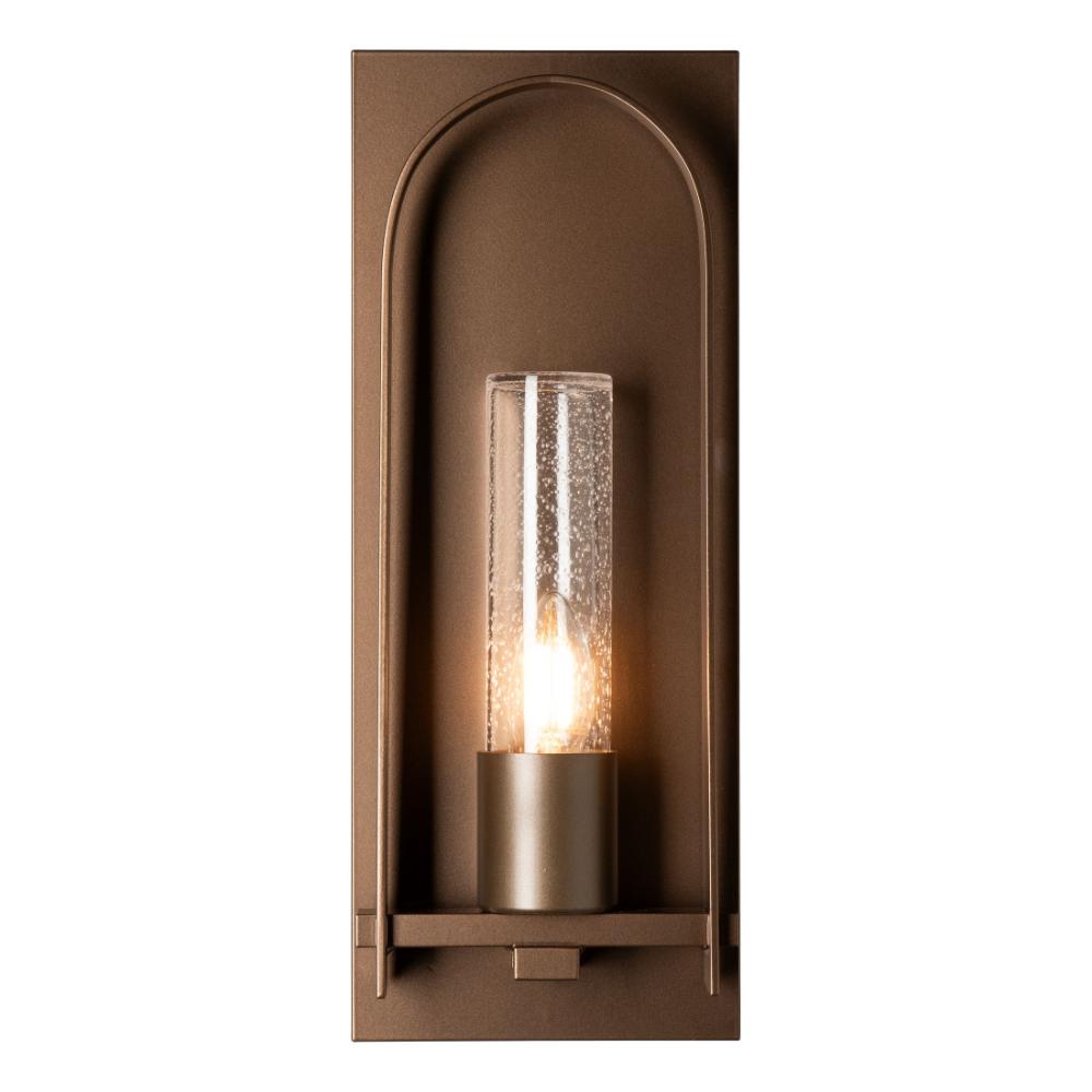 Hubbardton Forge 302031-1001 Triomphe Outdoor Sconce - 4.6" L x 9.5" W x 24" H - White - Seeded Clear Glass - 60W