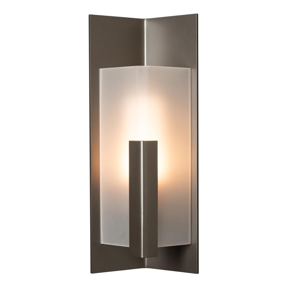 Hubbardton Forge 302045-1000 Summit Outdoor Sconce - 6.3" D x 7.9" W x 18.7" H - White - Frosted Glass - 60W