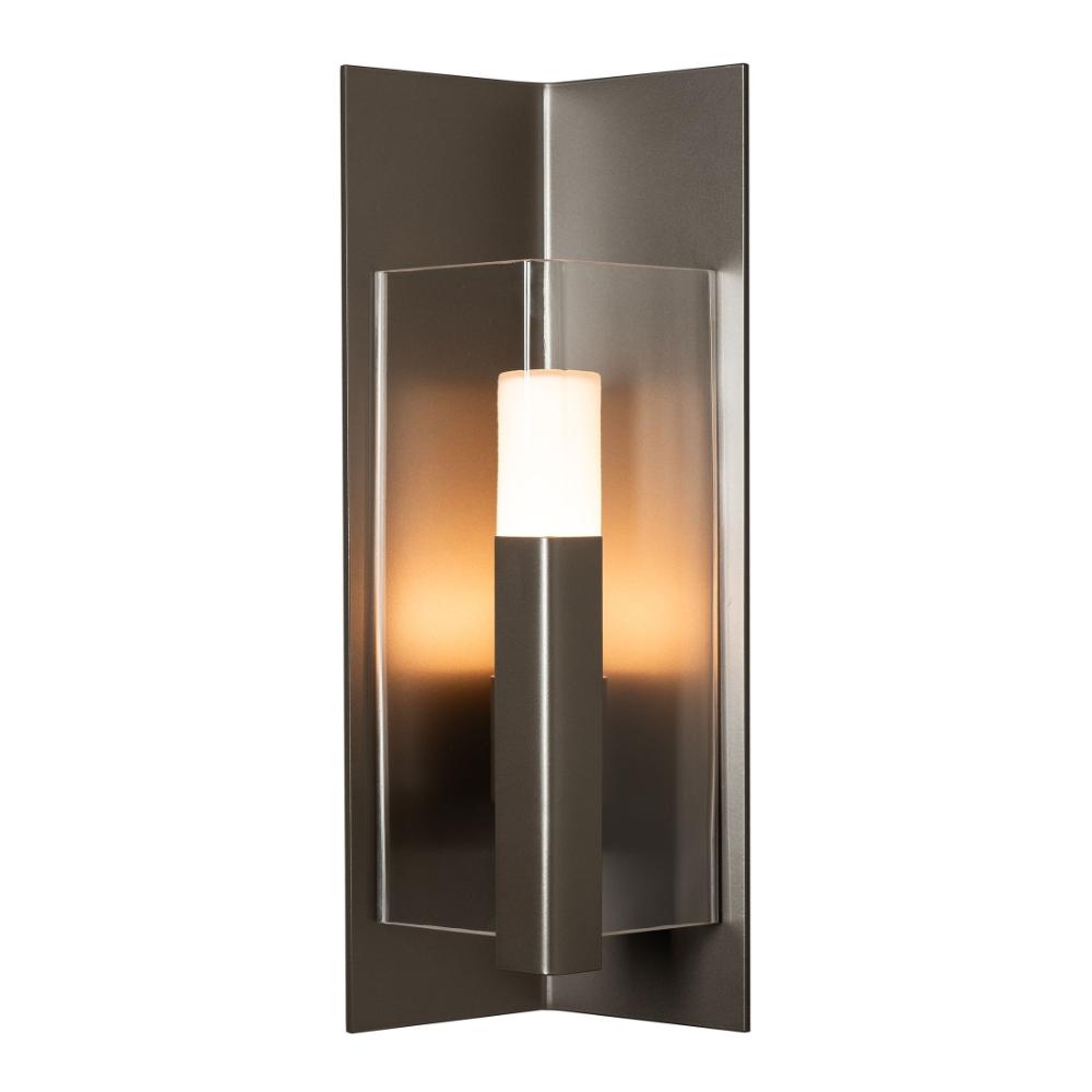 Hubbardton Forge 302046-1000 Summit Outdoor Sconce - 7.5" D x 9.8" W x 27.3" H - White - Frosted Glass - 60W