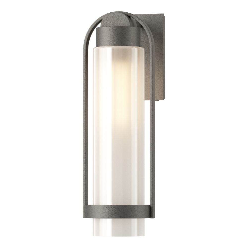 Hubbardton Forge 302556-1002 Alcove Medium Outdoor Sconce - Coastal Natural Iron Finish - Frosted Glass