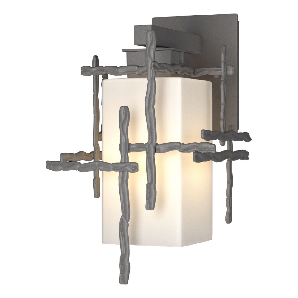 Hubbardton Forge 302580-1004 Tura Small Outdoor Sconce - Coastal Burnished Steel Finish - Opal Glass