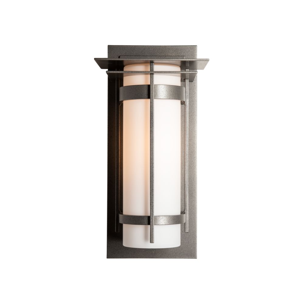 Hubbardton Forge 305993-1012 Banded with Top Plate Outdoor Sconce in Coastal Black (80)