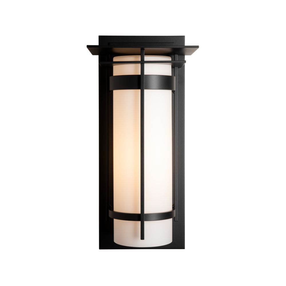Hubbardton Forge 305994-1012 Banded with Top Plate Large Outdoor Sconce in Coastal Black (80)