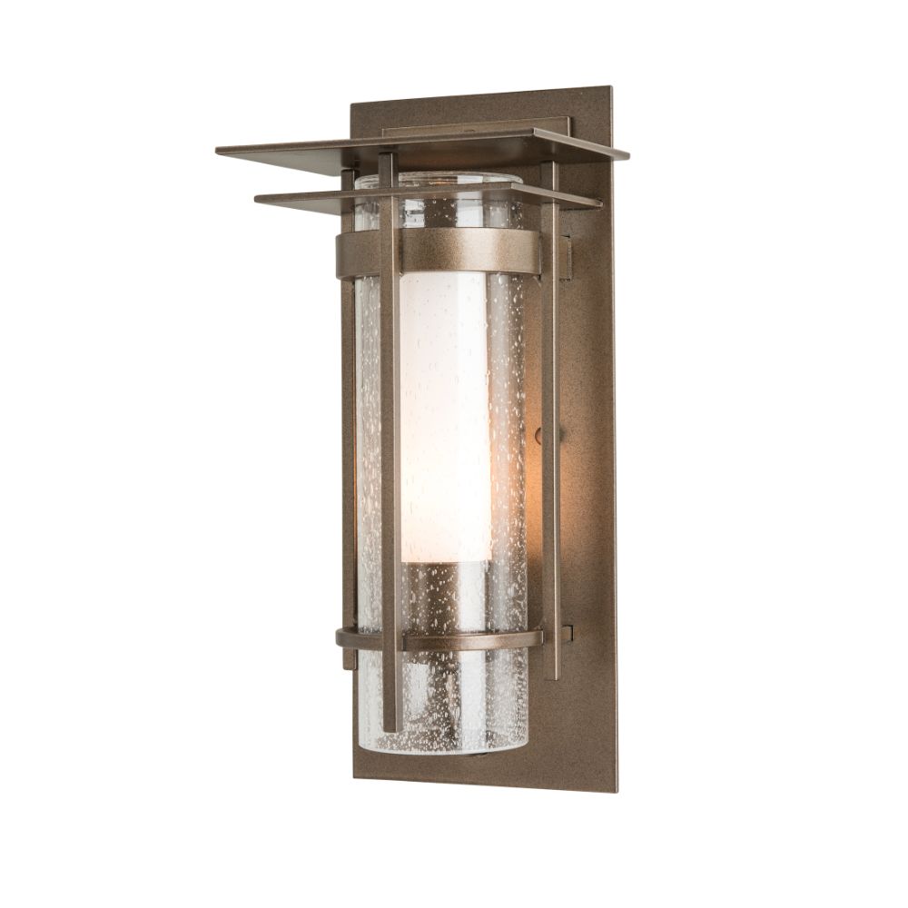 Hubbardton Forge 305996-1016 Torch Small Outdoor Sconce with Top Plate in Coastal White