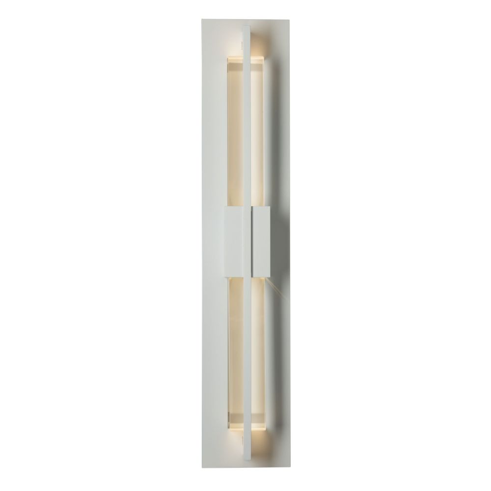Hubbardton Forge 306415-1025 Double Axis Small LED Outdoor Sconce - Coastal White Finish - Clear Glass