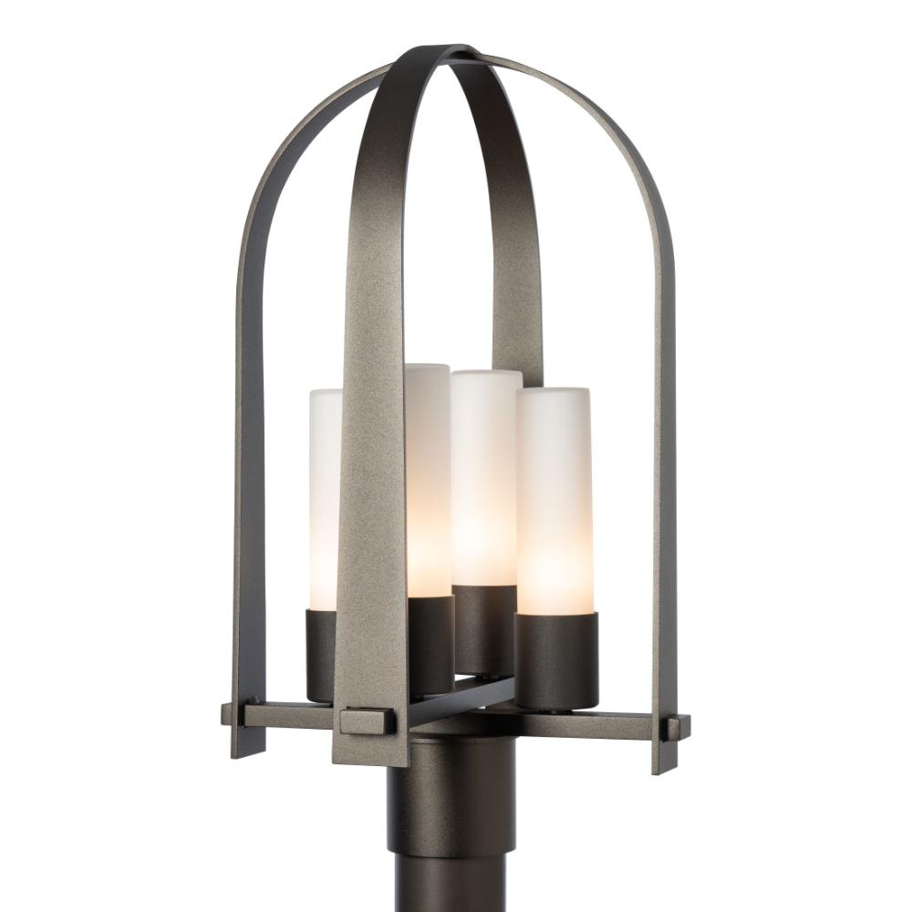 Hubbardton Forge 342030-1001 Triomphe Post Light - White - Seeded Clear Glass