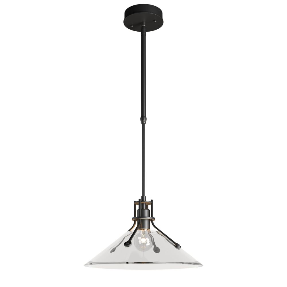 Hubbardton Forge 363009-1000 Henry Outdoor Pendant with Glass Medium in Coastal Black (80)
