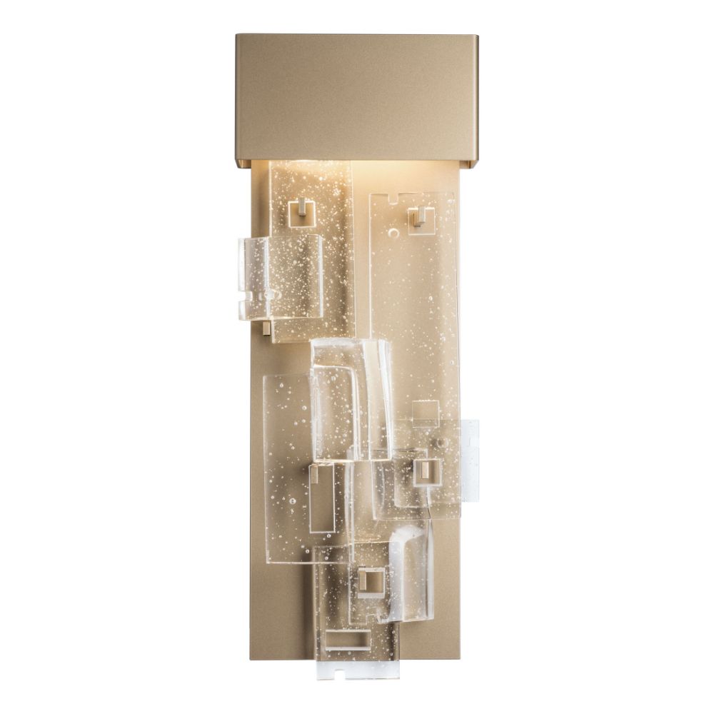 Hubbardton Forge 403082-1109 Fusion Large LED Sconce - Modern Brass Finish - Seeded Clear Glass