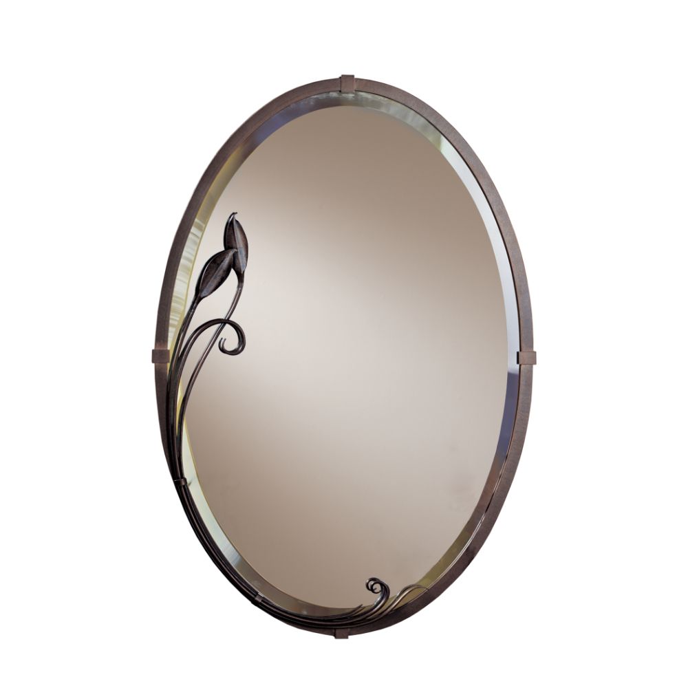 Hubbardton Forge 710014-1001 Beveled Oval Mirror with Leaf in Bronze (05)