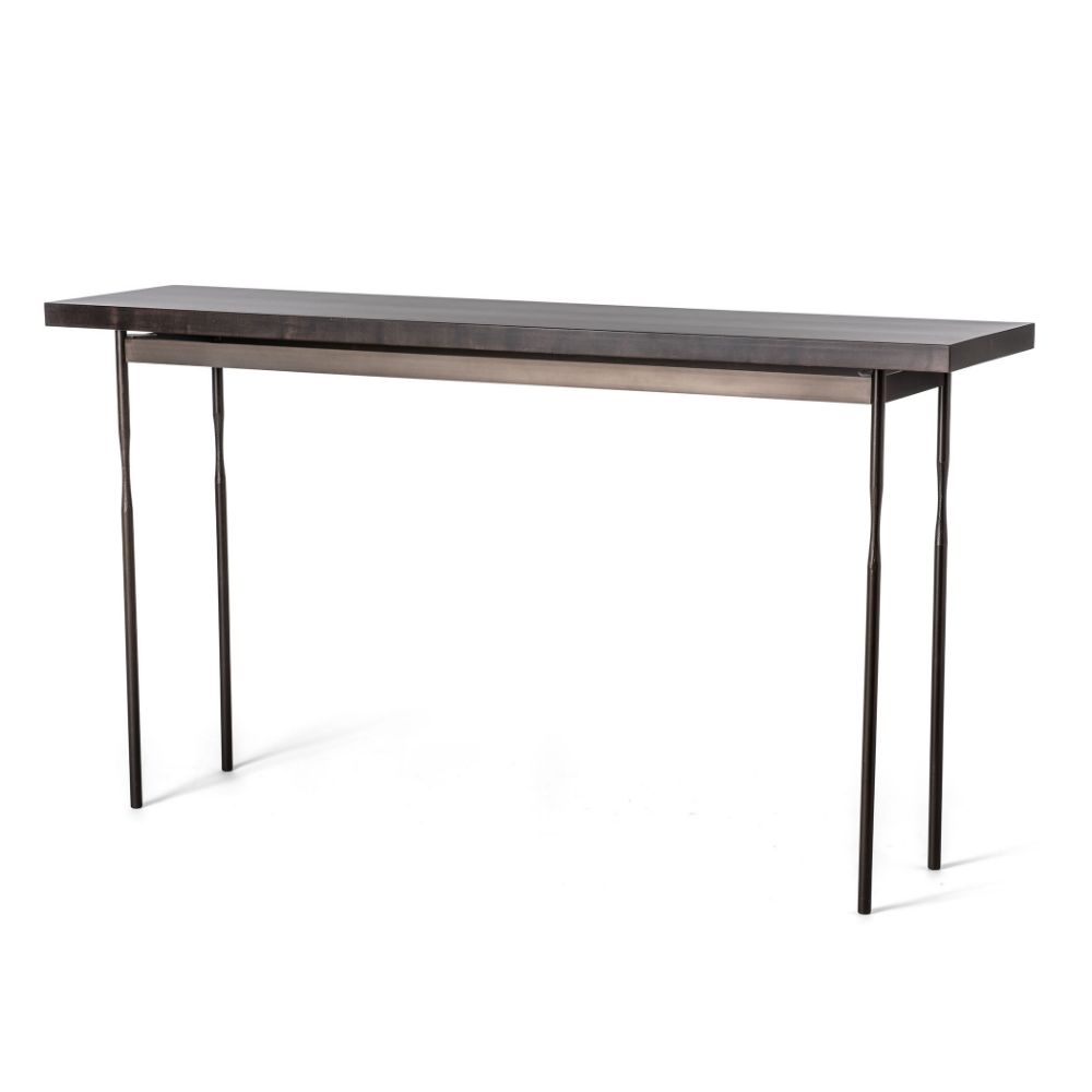 Hubbardton Forge 750121-1009 Senza Wood Top Console Table - Oil Rubbed Bronze Finish - Natural Maple Wood Top