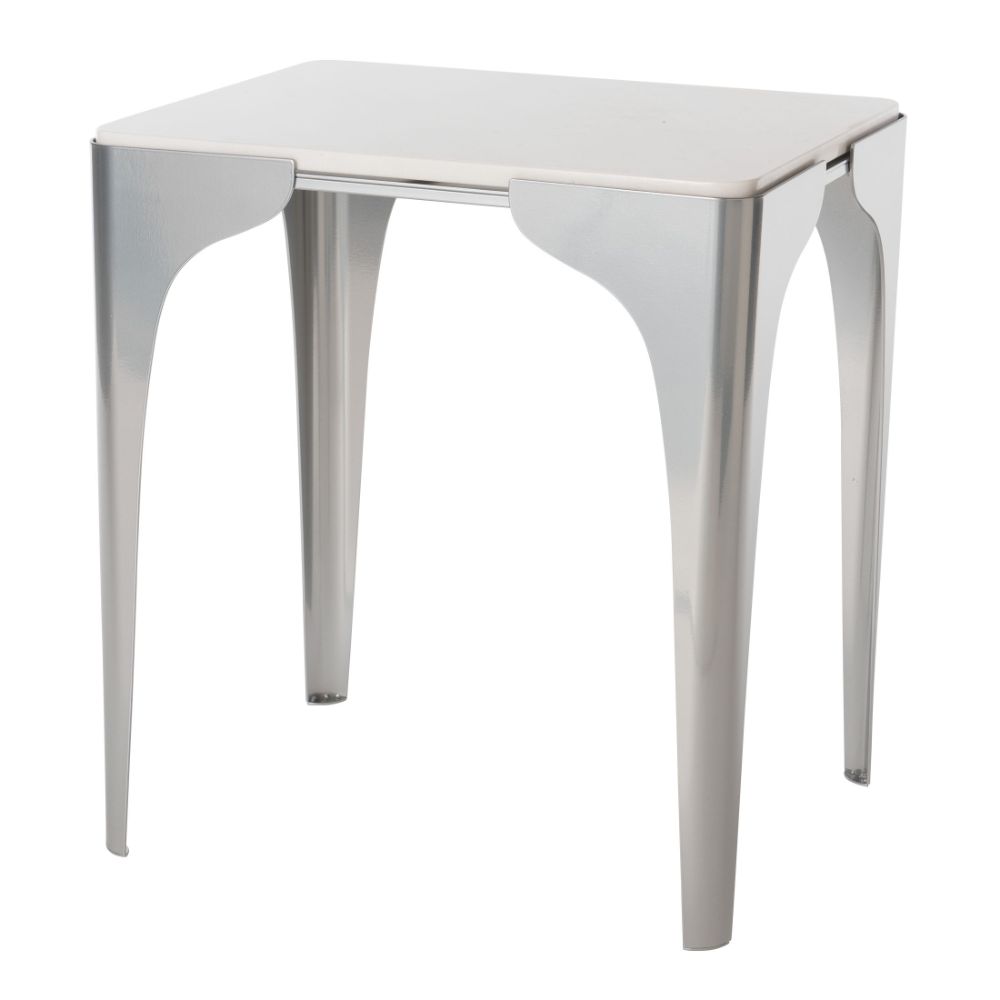 Hubbardton Forge 750128-1000 Cove Marble Top Side Table - White Finish