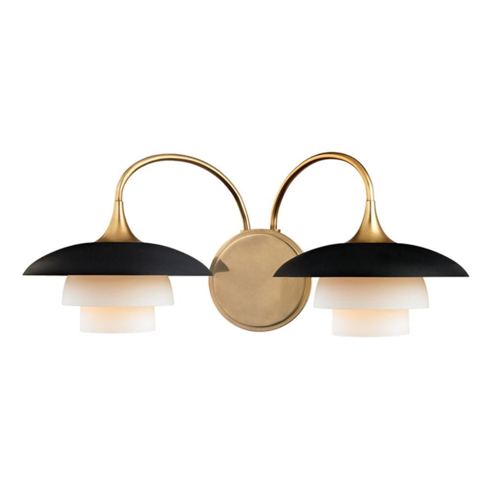 Hudson Valley 1012-AGB 2 LIGHT WALL SCONCE in Aged Brass