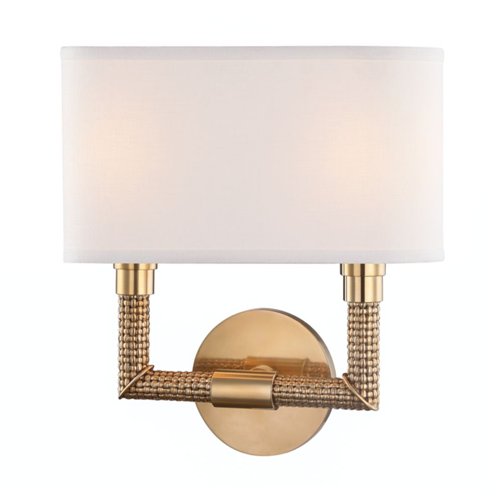 Hudson Valley 1022-AGB 2 LIGHT WALL SCONCE Aged Brass