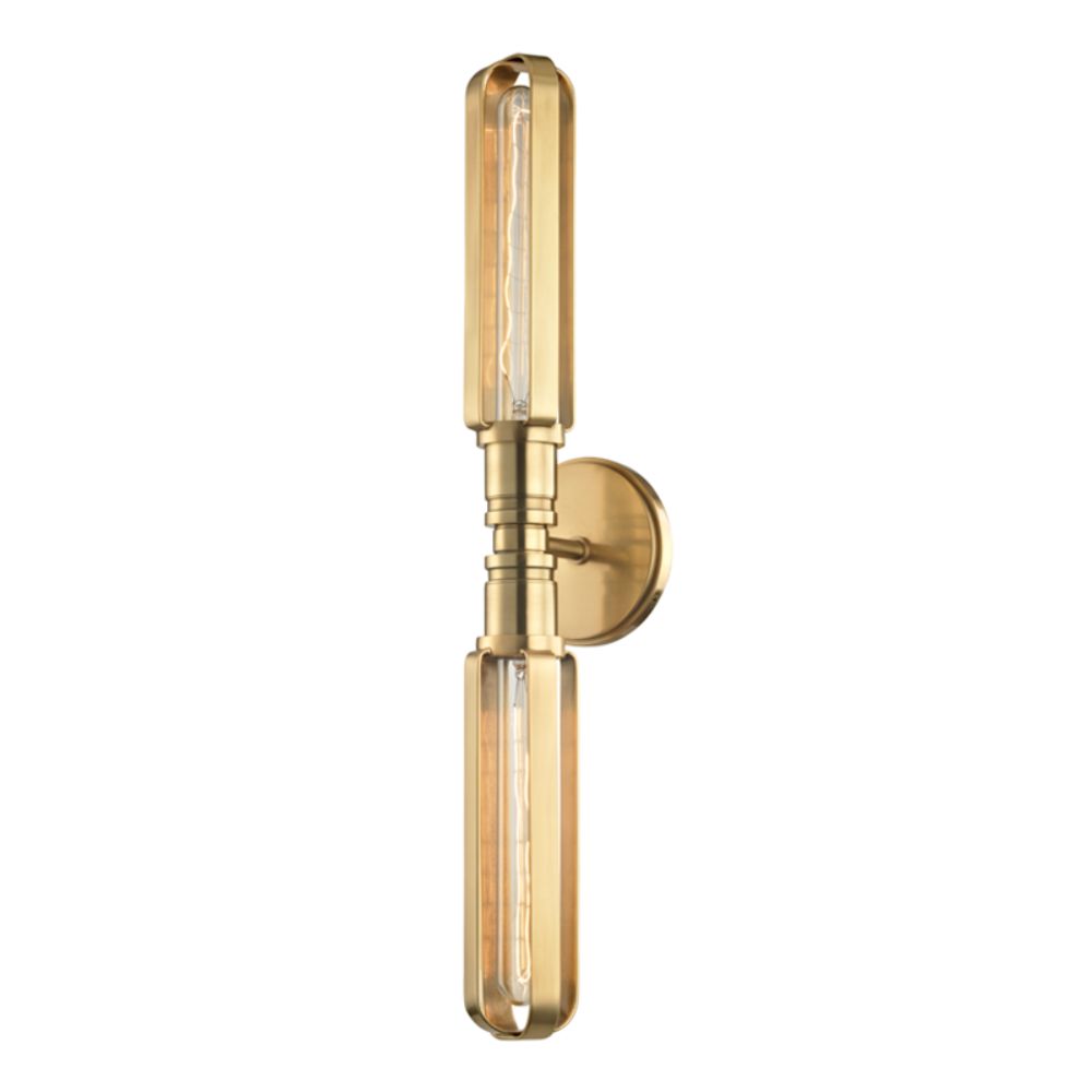 Hudson Valley 1092-AGB 2 LIGHT WALL SCONCE in Aged Brass