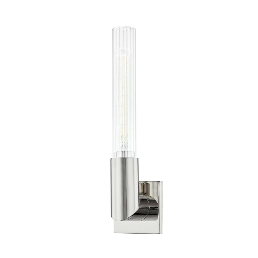 Hudson Valley 1201-PN Asher 1 Light Wall Sconce in Polished Nickel