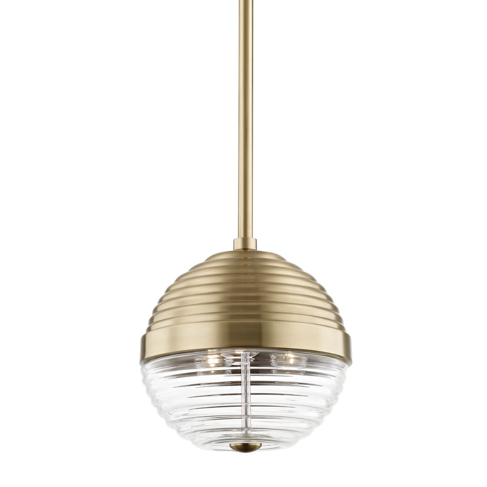 Hudson Valley 1210-AGB Easton 3 Light Small Pendant in Aged Brass