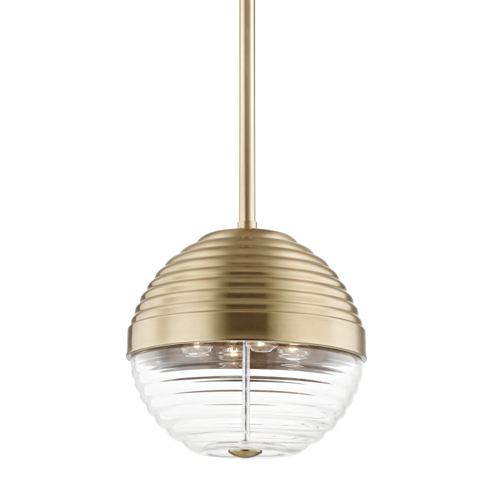 Hudson Valley 1214-AGB Easton 4 Light Large Pendant in Aged Brass