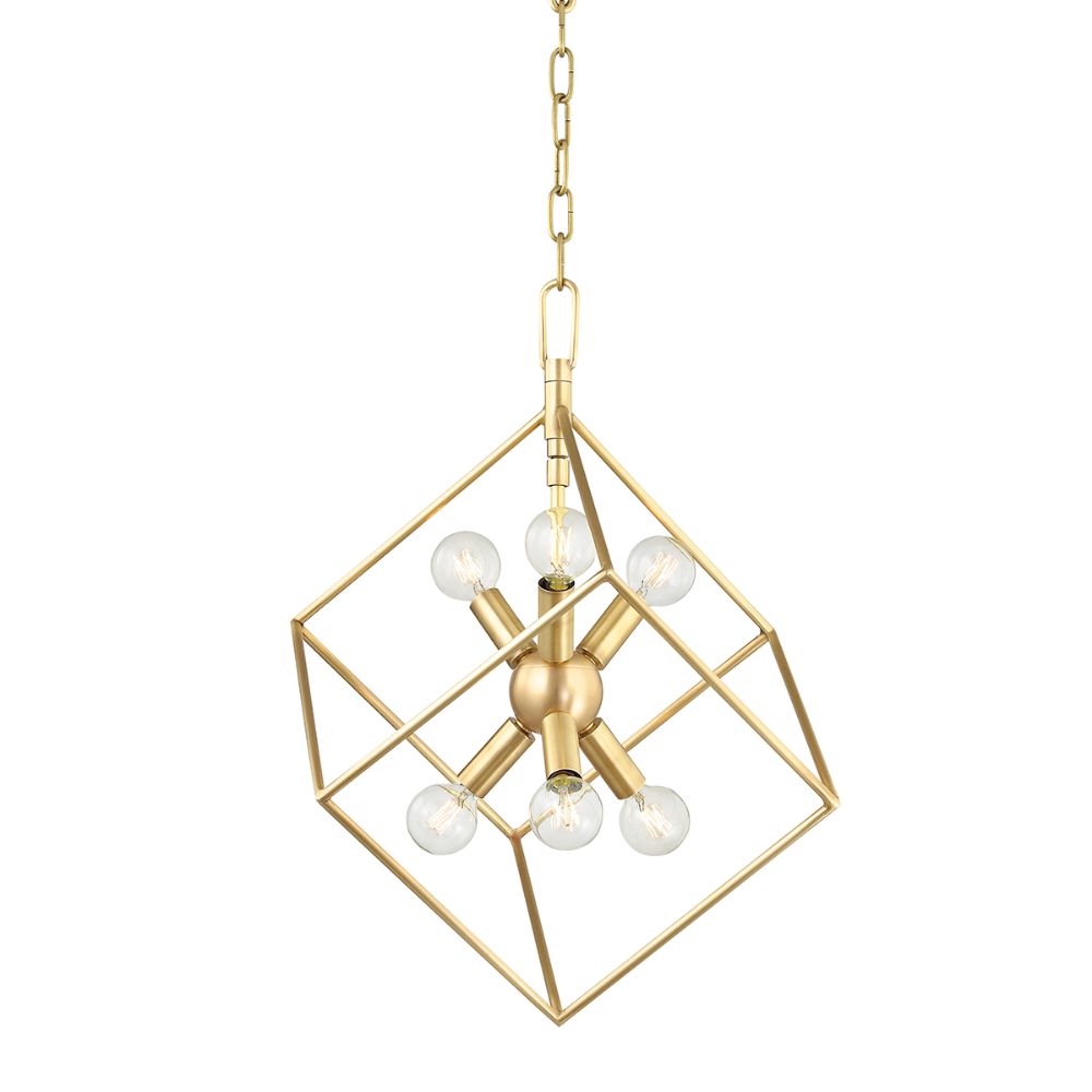 Hudson Valley 1215-AGB ROUNDOUT I-6 LIGHT PENDANT Aged Brass