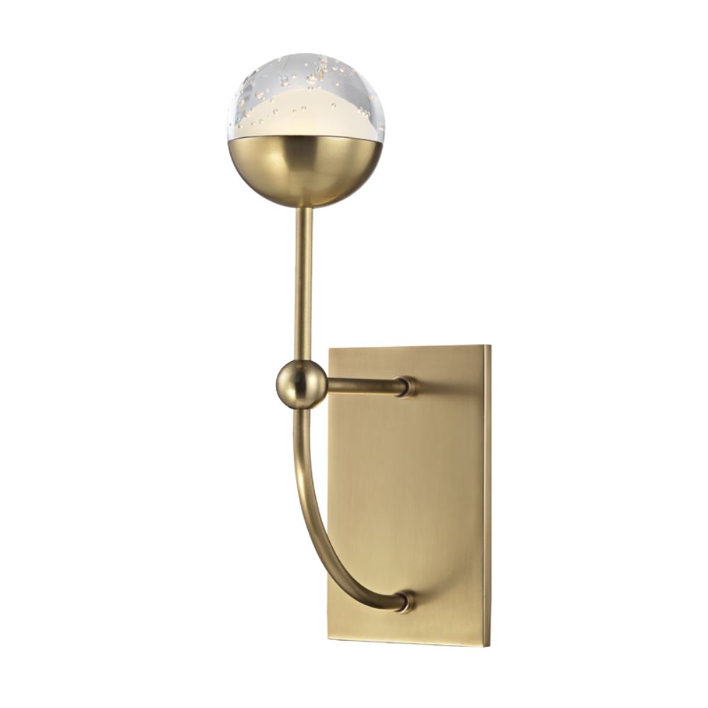 Hudson Valley 1221-AGB Boca 1 Light Led Wall Sconce in Aged Brass