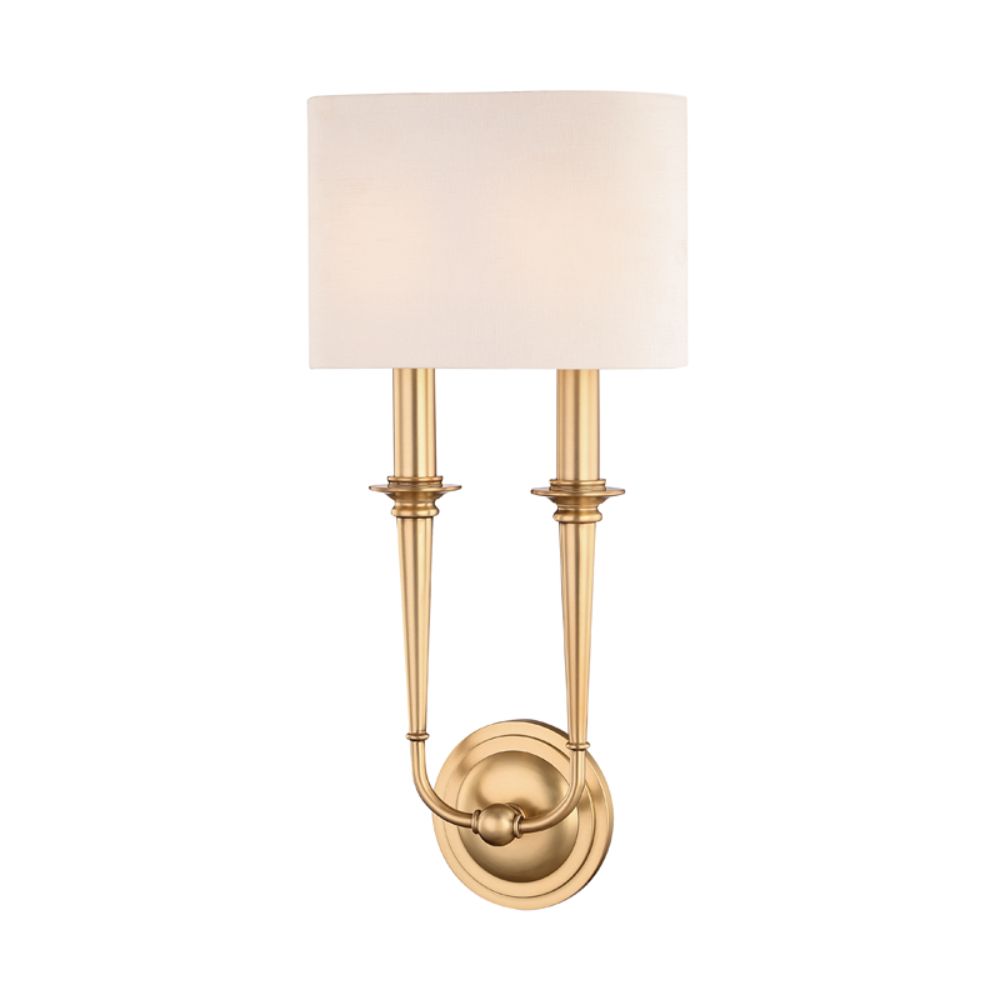 Hudson Valley 1232-AGB 2 LIGHT WALL SCONCE Aged Brass