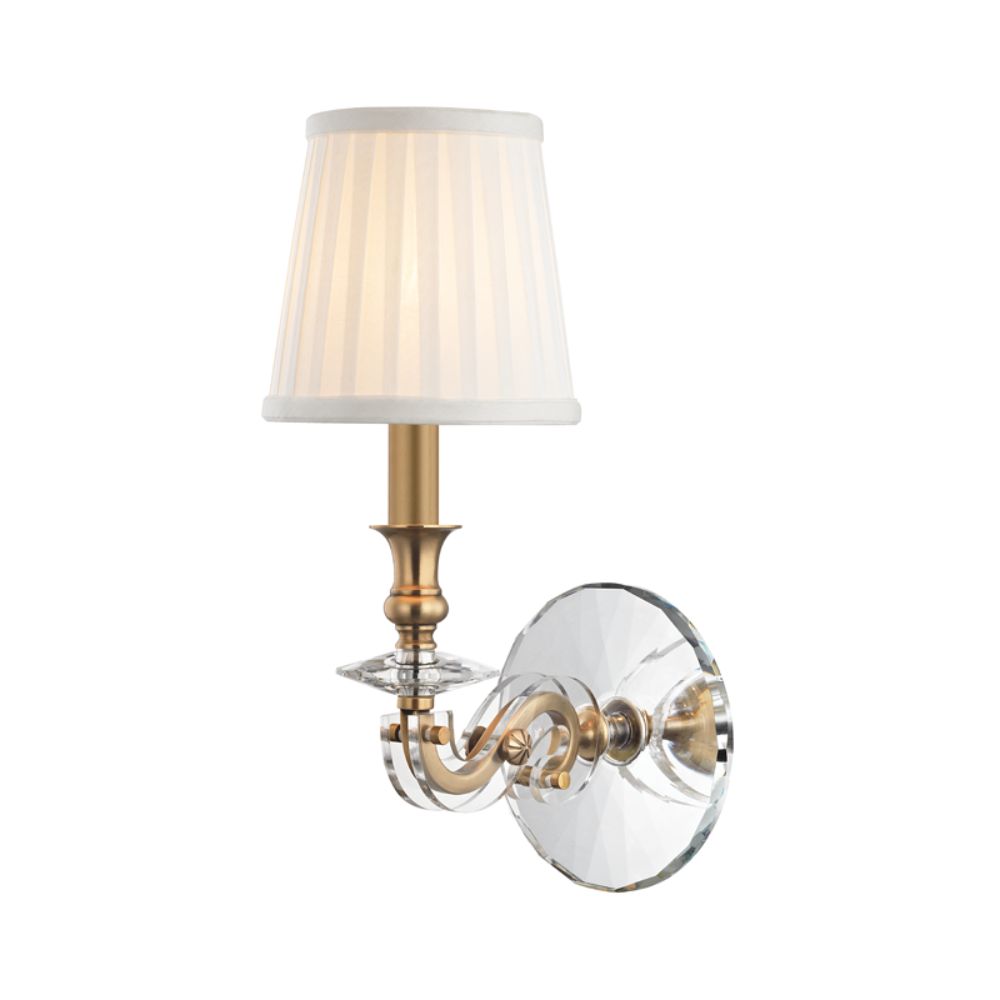 Hudson Valley 1291-AGB 1 LIGHT WALL SCONCE in Aged Brass