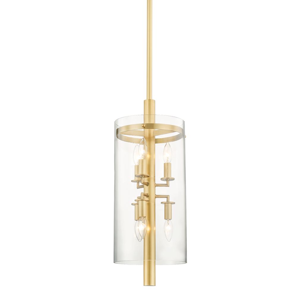 Hudson Valley 1306-AGB Baxter 6 Light Pendant in Aged Brass