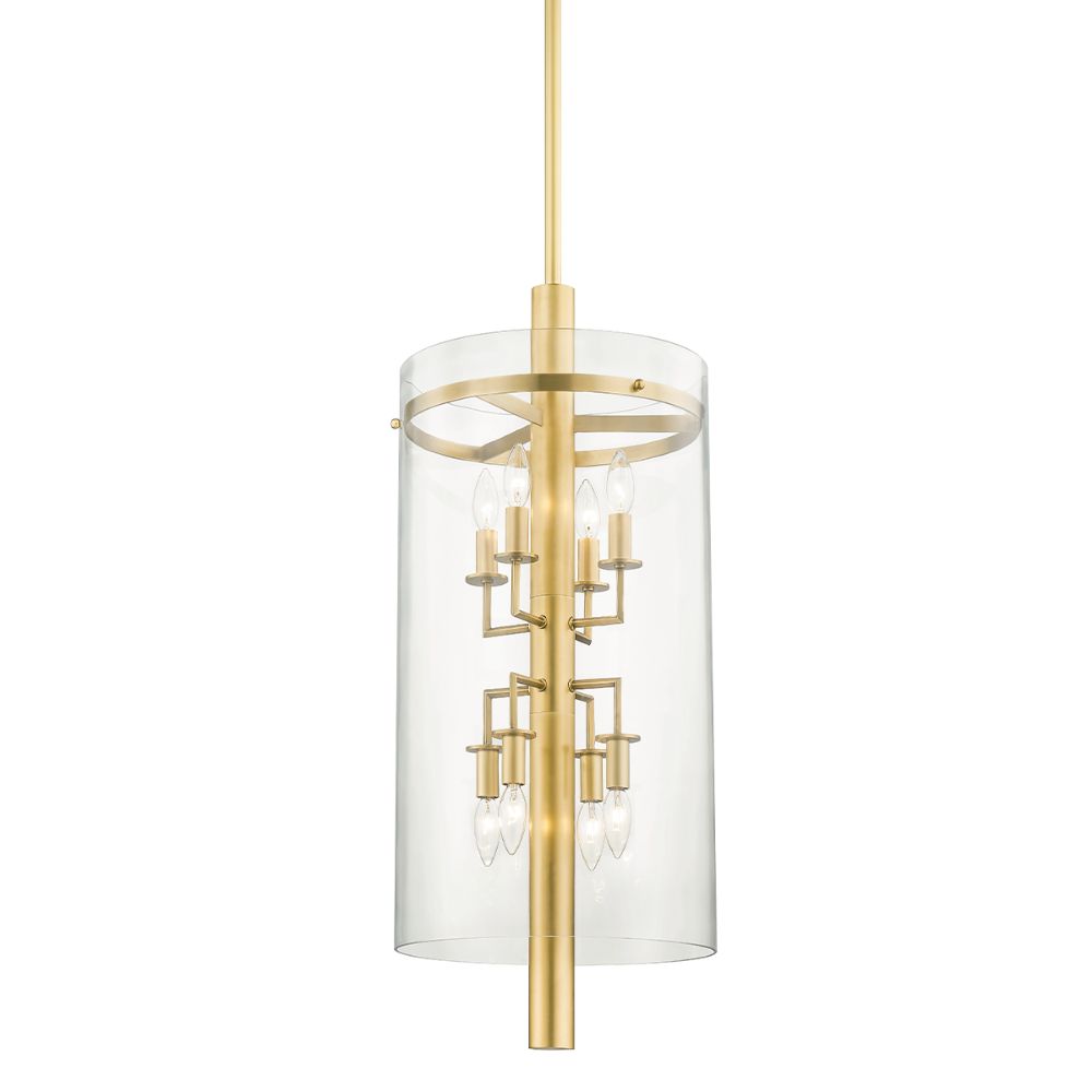 Hudson Valley 1308-AGB Baxter 8 Light Pendant in Aged Brass