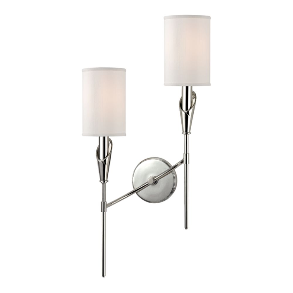 Hudson Valley Lighting 1312L-PN Tate 2 Light Left Wall Sconce in Polished Nickel