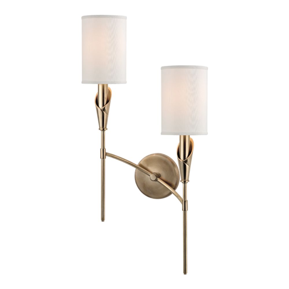 Hudson Valley Lighting 1312R-AGB Tate 2 Light Right Wall Sconce in Aged Brass