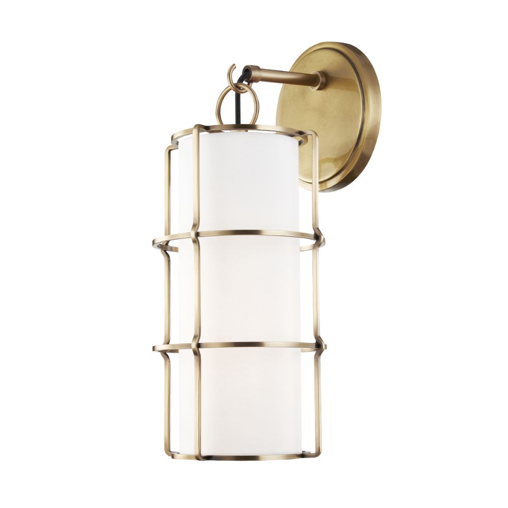 Hudson Valley 1500-AGB Sovereign 1 Light Wall Sconce in Aged Brass