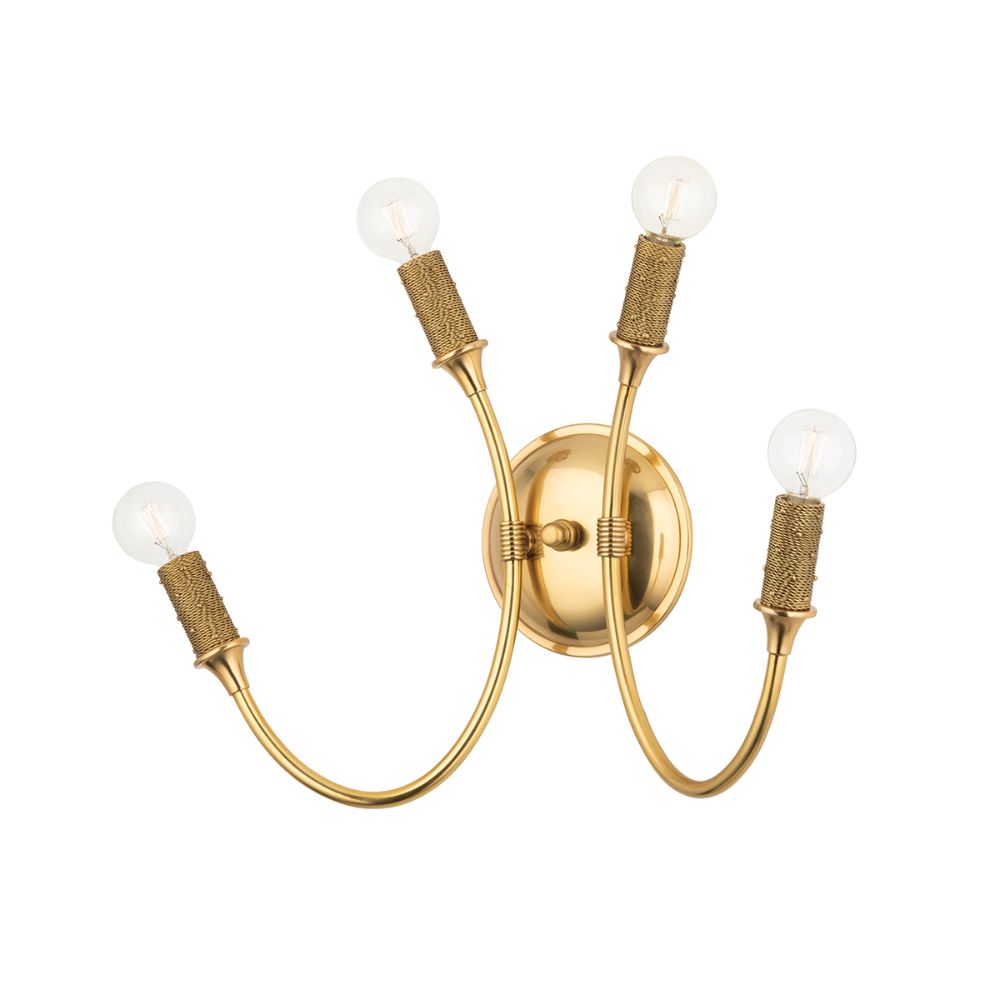 Hudson Valley Lighting 1504-AGB Amboy 4 Light Wall Sconce in Aged Brass