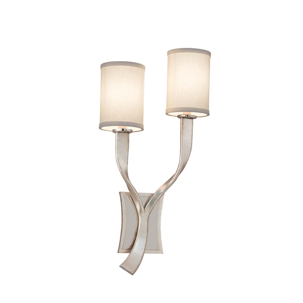 Corbett Lighting 158-12-SL/SS Roxy2 Light Wall Sconce Right in Modern Silver With Polished Stainless Accents