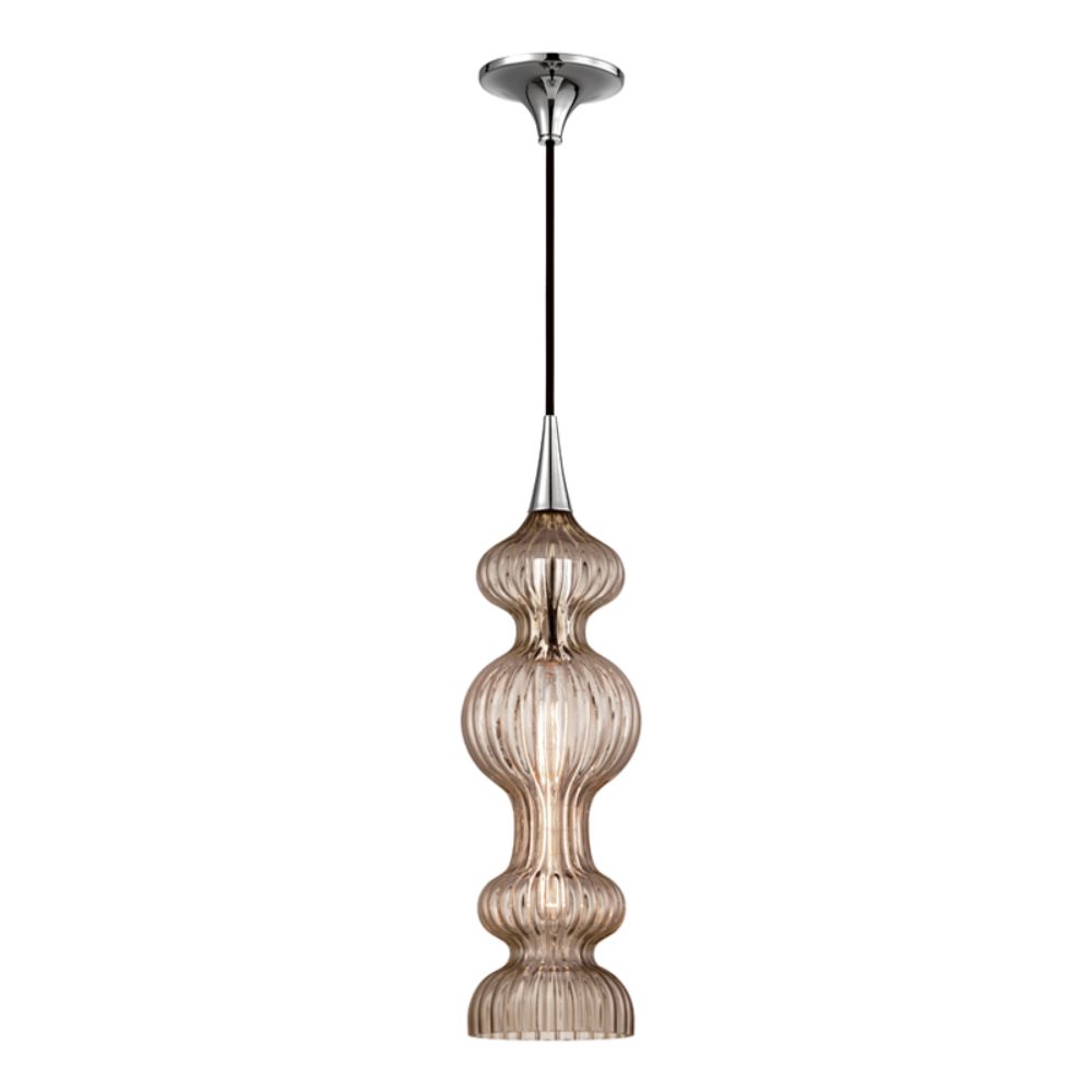 Hudson Valley 1600-PN-BZ 1 LIGHT PENDANT WITH BRONZE GLASS in Polished Nickel