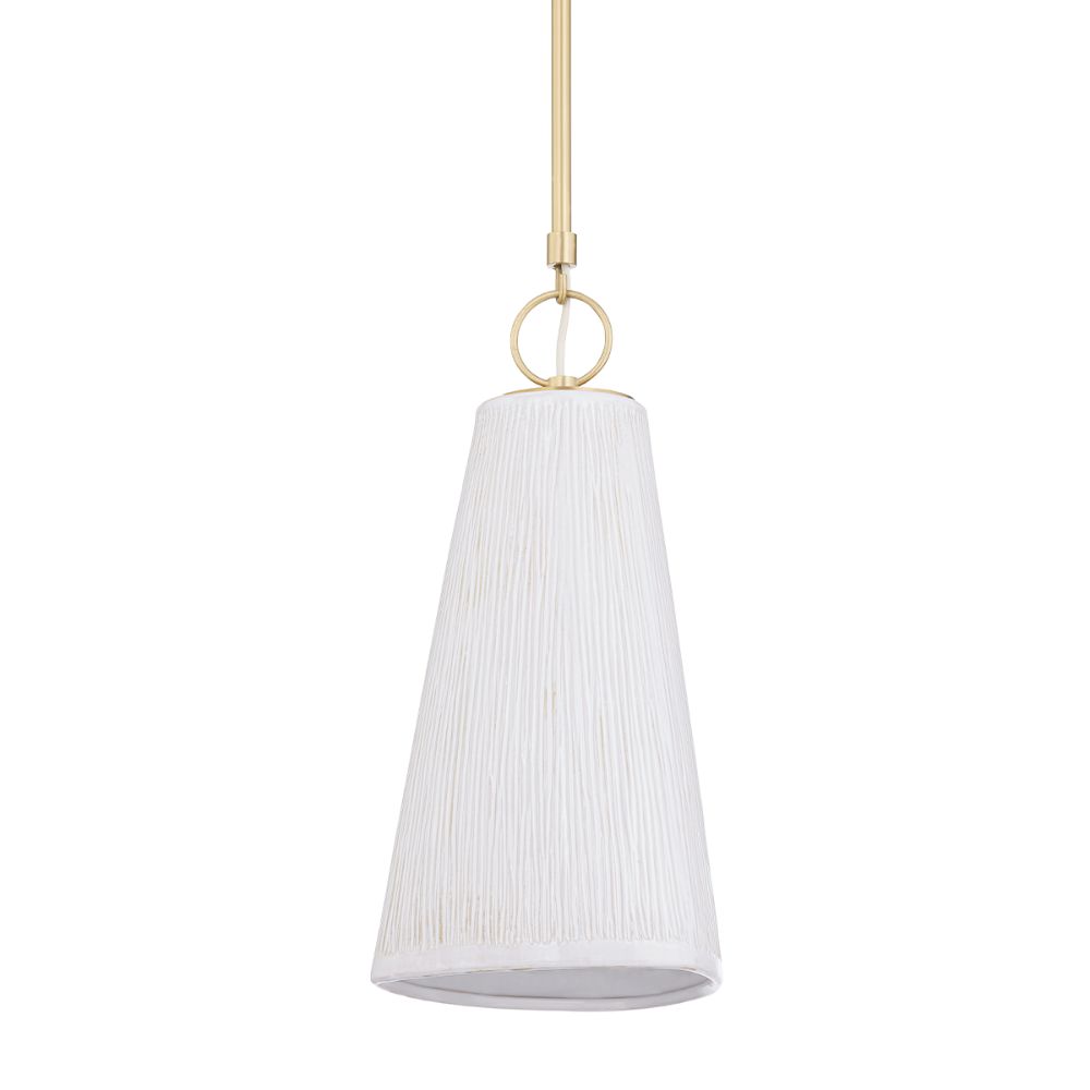 Hudson Valley 1620-AGB/CSV 1 Light Pendant in Aged Brass