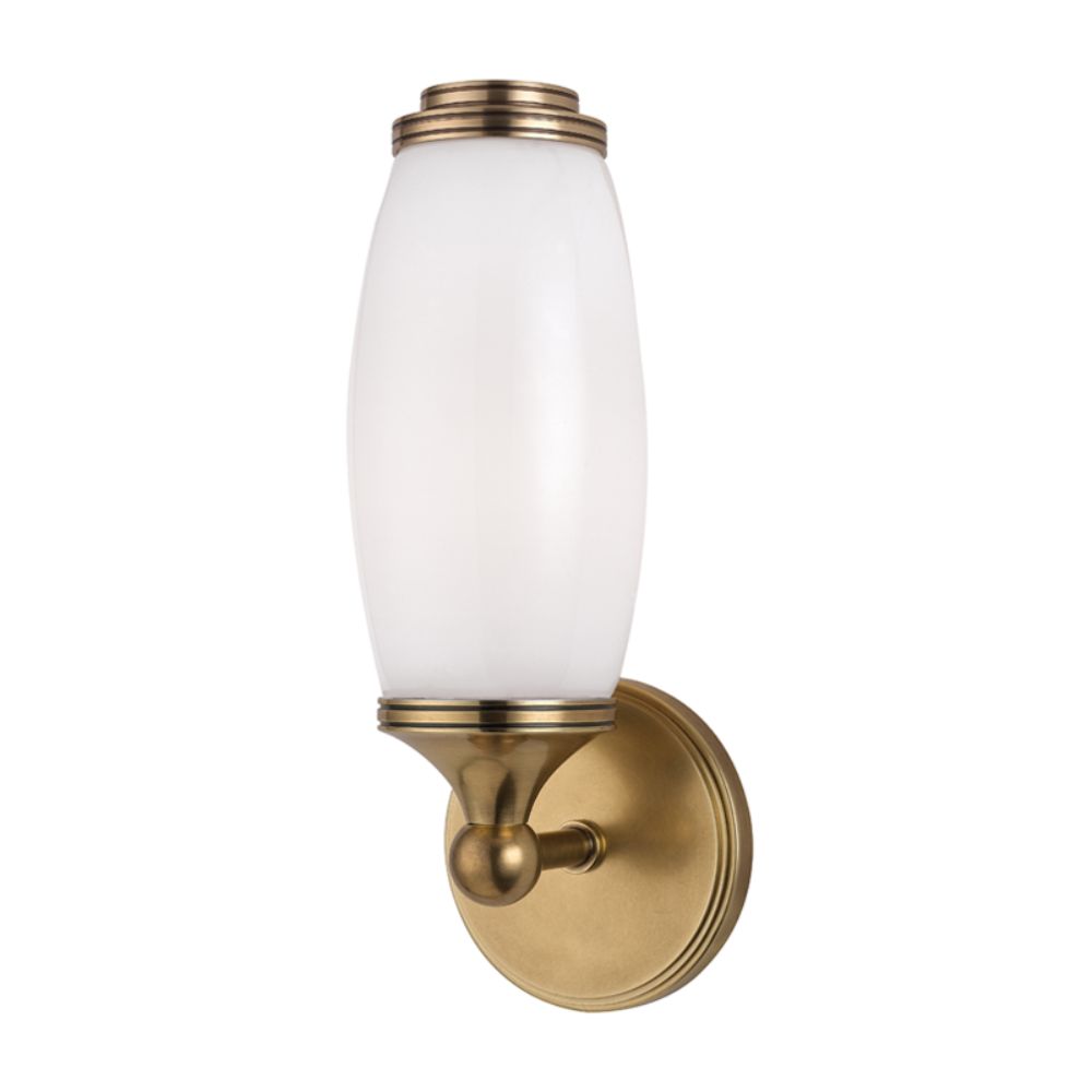 Hudson Valley Lighting 1681-AGB Brooke 1 Light Wall Sconce in Aged Brass