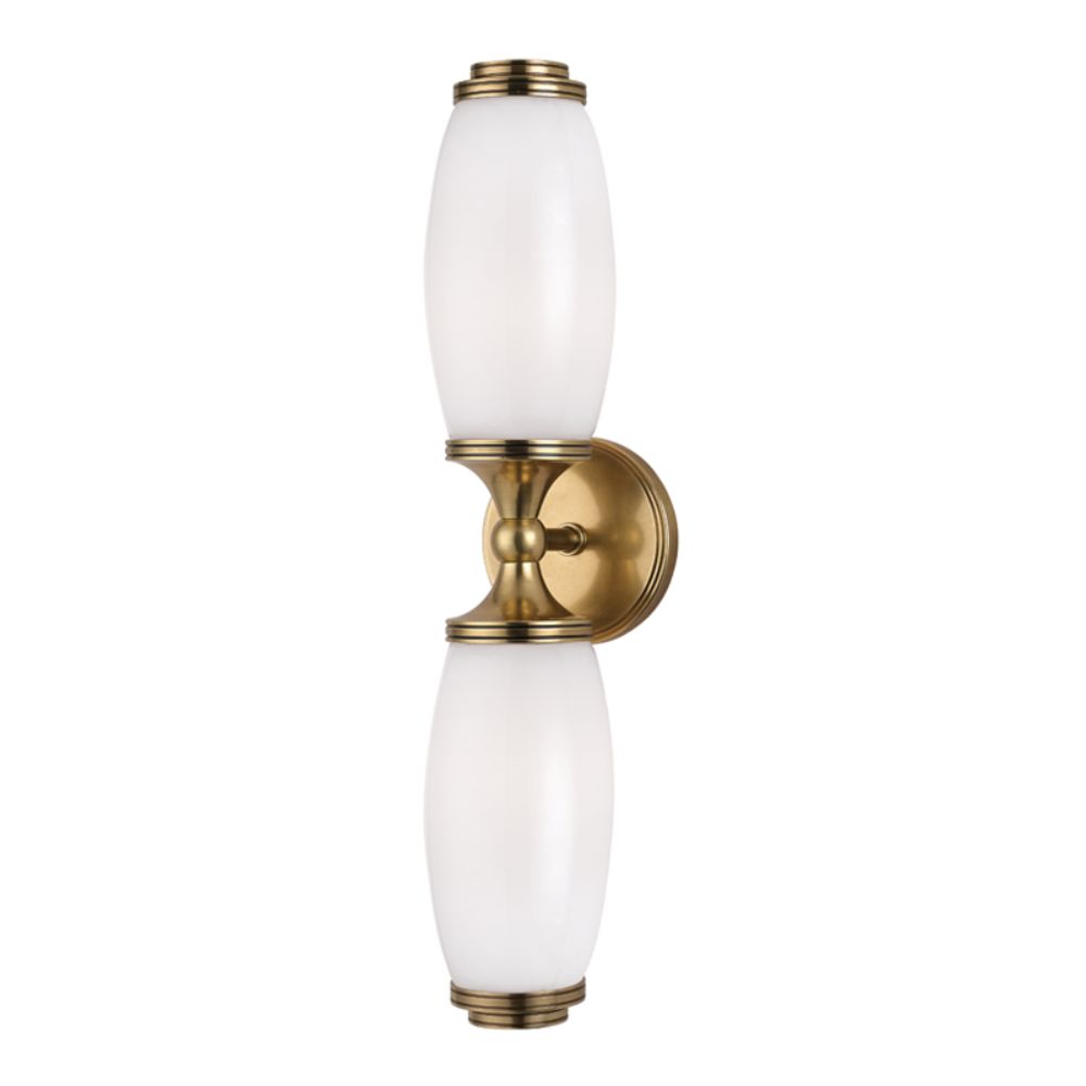 Hudson Valley Lighting 1682-AGB Brooke 2 Light Wall Sconce in Aged Brass